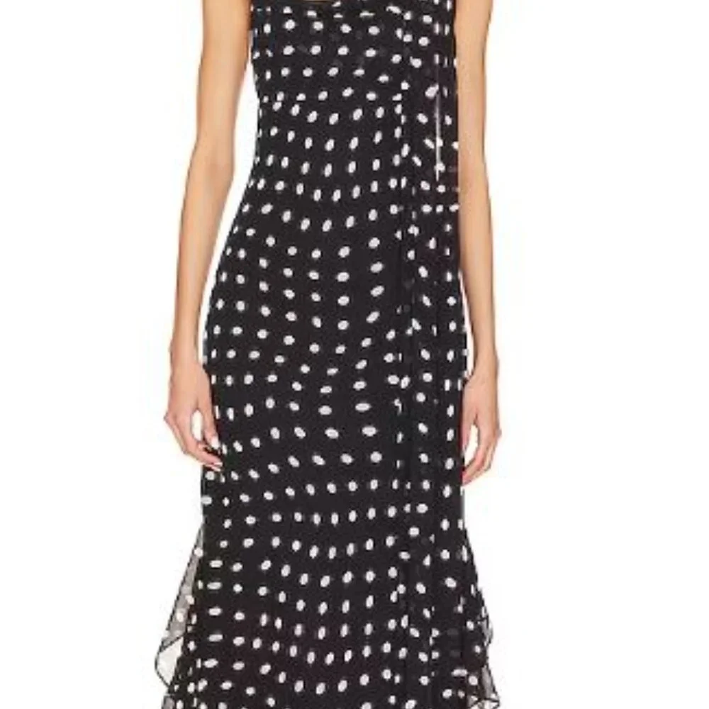 LPA Giulia Maxi Dress Black and White Polka Dot Dress | Size S - Picture 3 of 5